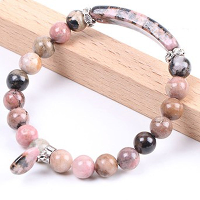 Rhodonite Love Heart Healing Beads Bracelet