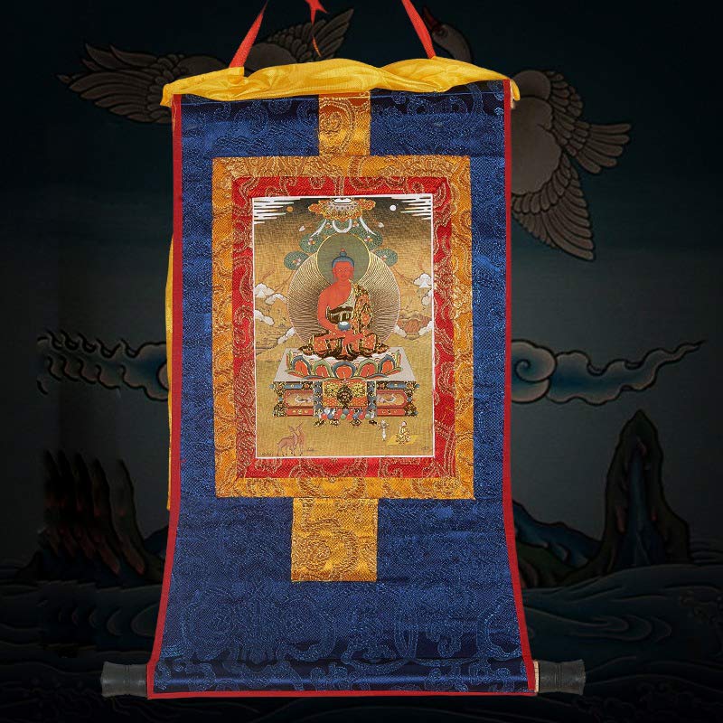 Tibetan Framed Thangka Blessing Protection Decoration