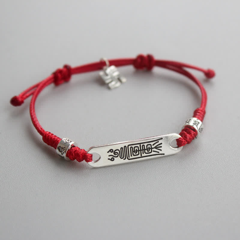 925 Sterling Silver Red String Luck Strength Braid Bracelet