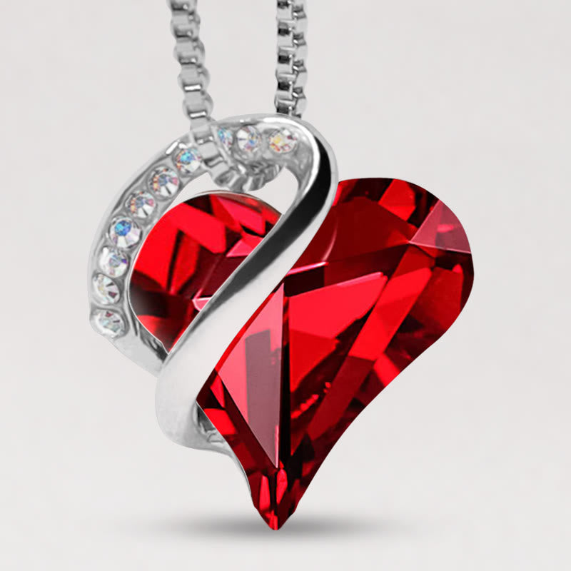 Love Heart Birthstone Healing Energy Necklace Pendant