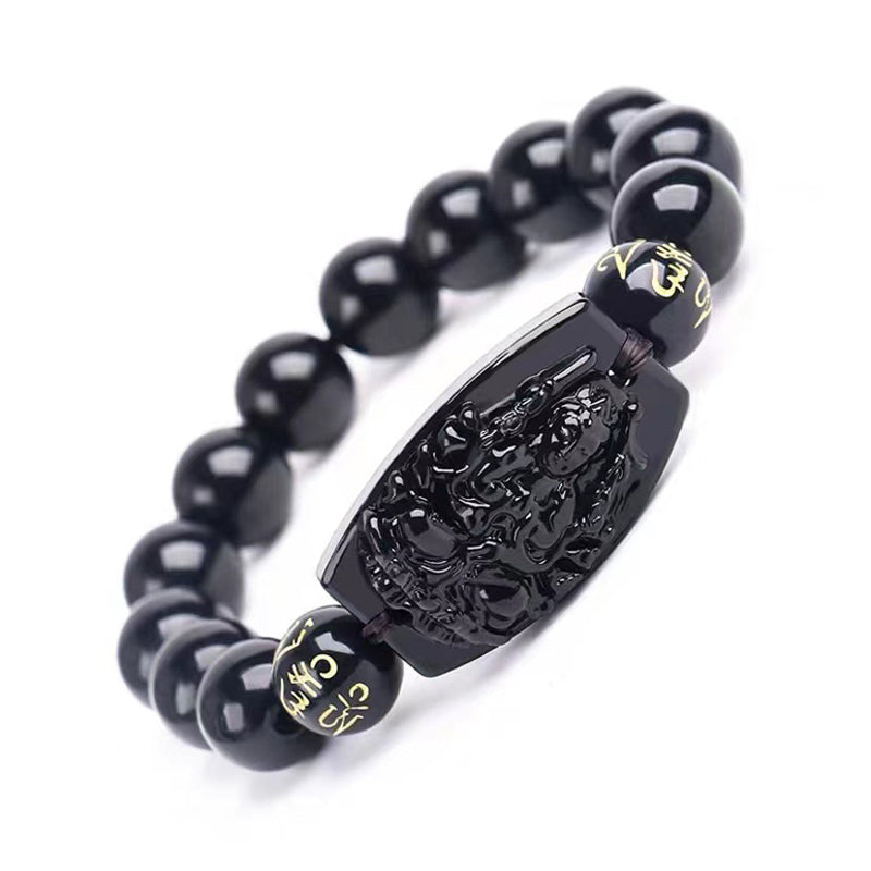 Chinese Zodiac Obsidian Protection Bracelet