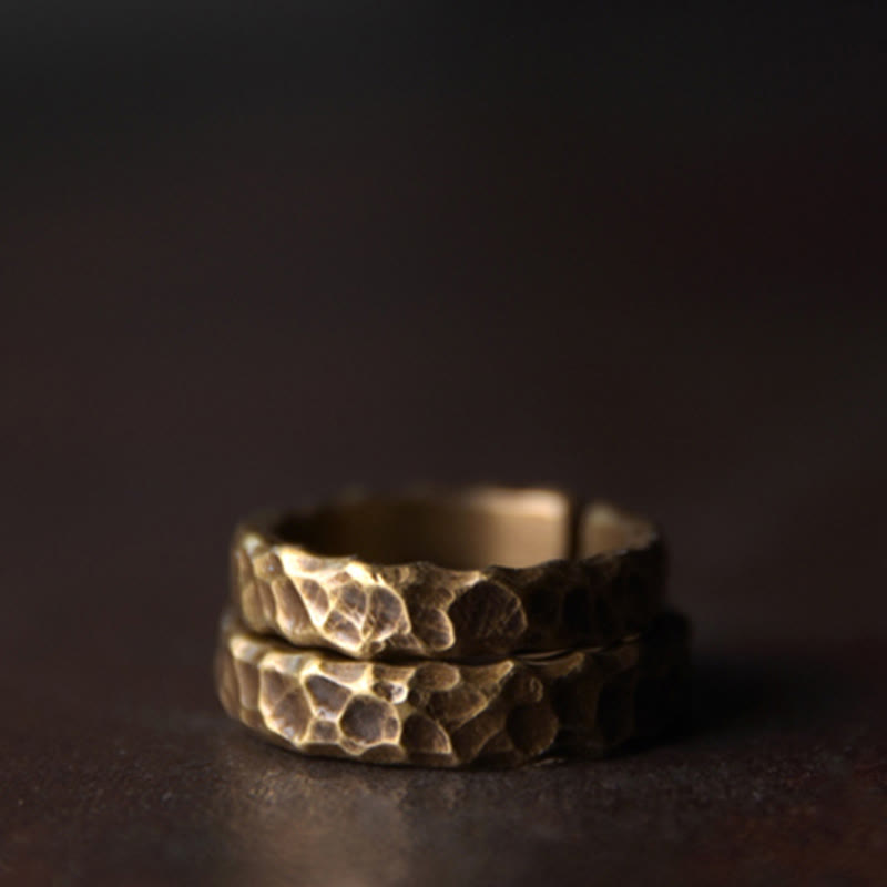 Tibetan Bump Texture Design Copper Brass Luck Ring