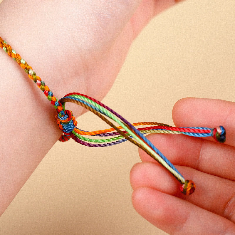 "May all your wishes come true" Lucky Multicolored Bracelet