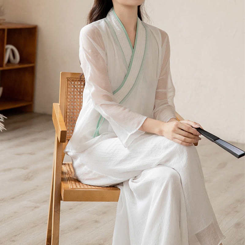 Retro Prayer Zen Spiritual Meditation Practice Chiffon Clothing Women's Set