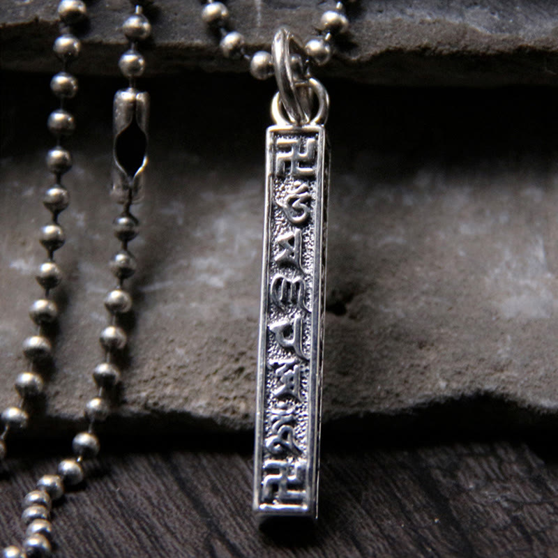 925 Sterling Silver Tibetan Om Mani Padme Hum Buddha Swastika Symbol Wisdom Necklace Pendant