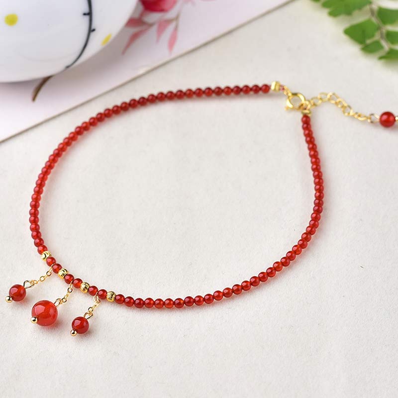Red Agate Confidence Calm Anklet