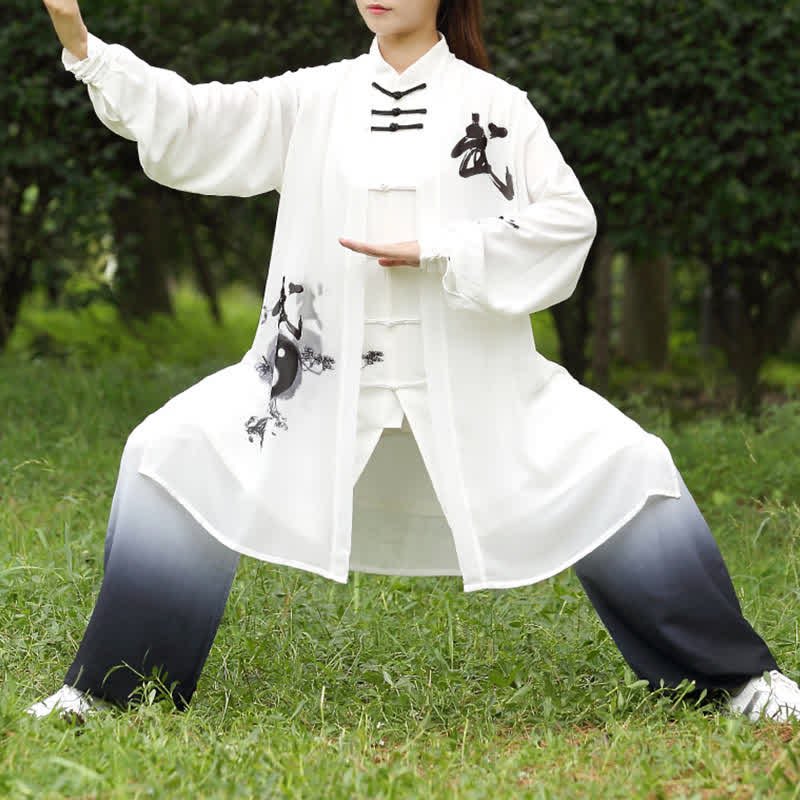3Pcs Yin Yang Tree Tai Chi Spiritual Zen Practice Meditation Prayer Uniform Unisex Clothing Set