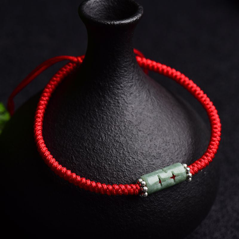 Natural Jade Companion Lucky Red String Bracelet