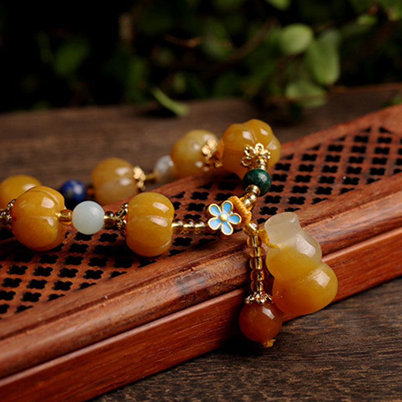 Golden Silk Jade Pixiu Wealth Bracelet