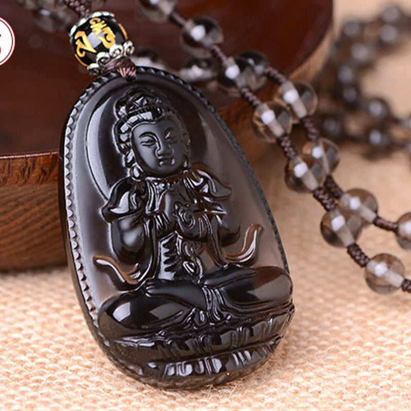 Chinese Zodiac Obsidian Protection Necklace