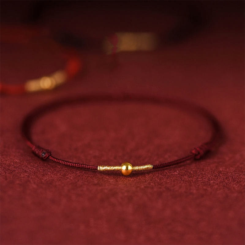 Provide Support Golden Bead Protection Braided Rope Bracelet Anklet