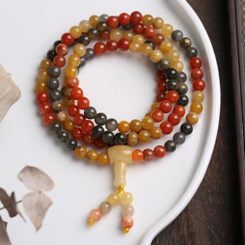 108 Beads Natural Red Agate Mala Protection Bracelet