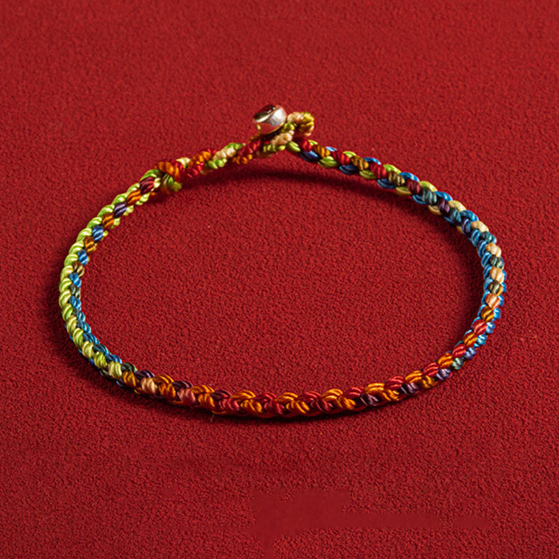 "May you be blessed with peace and safety in all four seasons" Lucky Multicolored Bracelet