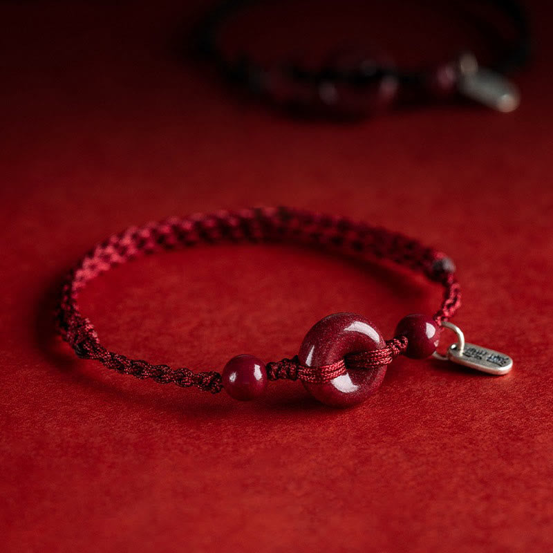 May You Be Healthy and Safe Cinnabar Bracelet Anklet