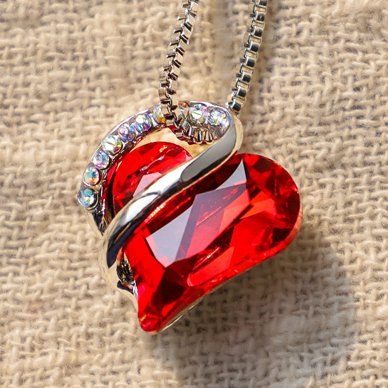 Love Heart Birthstone Healing Energy Necklace Pendant