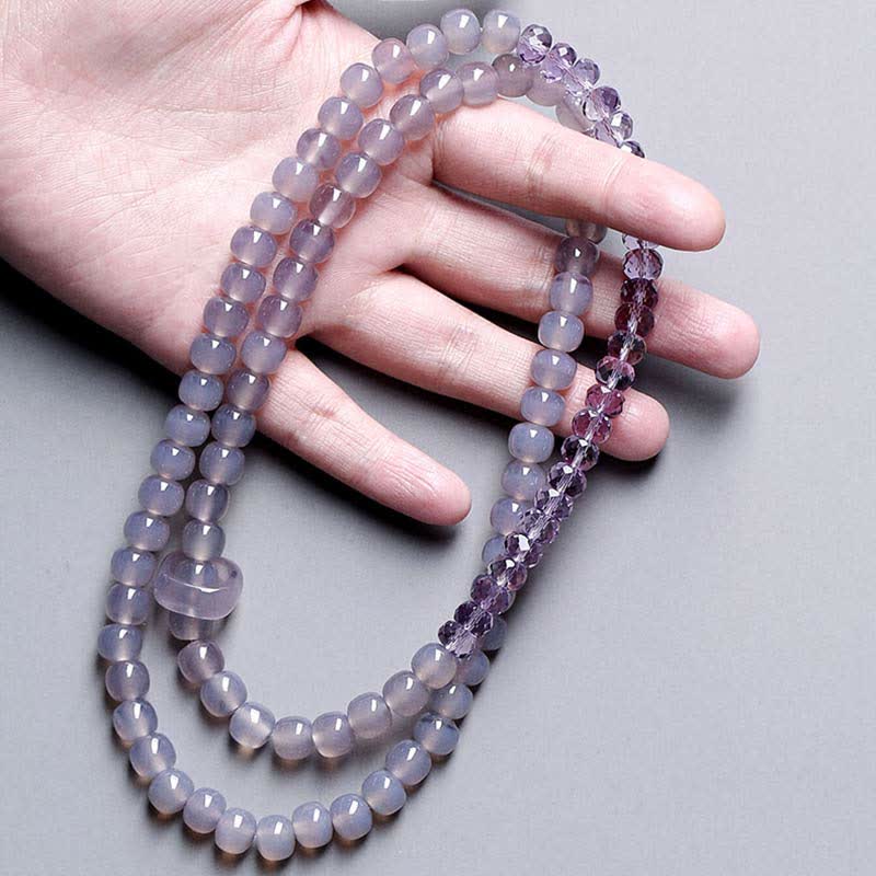 Natural Amethyst Crystal Meditation Healing Bracelet