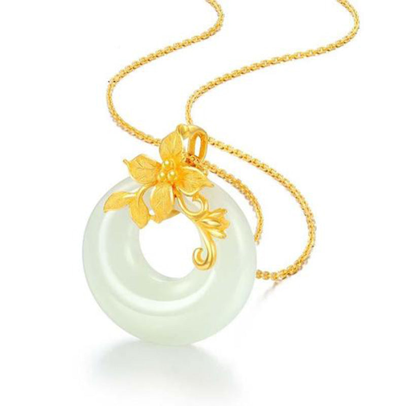 Tibetan White Jade Calm Necklace