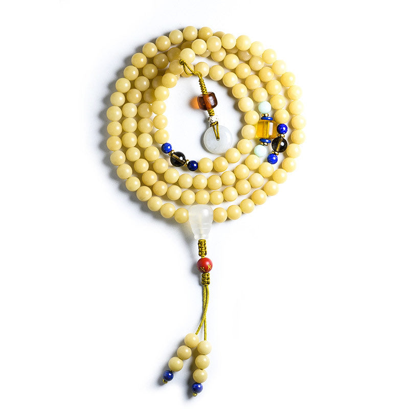 108 Beads Bodhi Seed Jade Prosperity Blessing Bracelet Mala