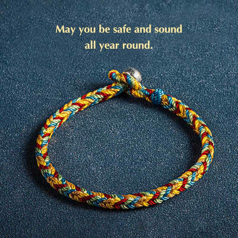 "May you be safe and sound all year round" Lucky Multicolored Bracelet