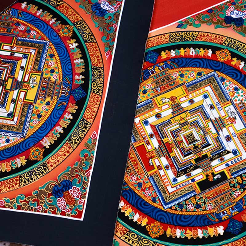 Tibetan Handmade Thangka Mandala Painting Blind Box Random Color Pattern