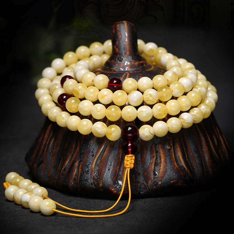 108 Beads Amber Healing Bracelet Mala