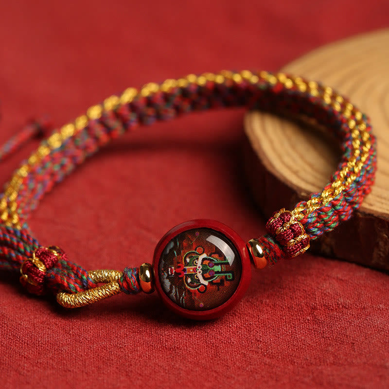 Colorful Rope Cinnabar Thangka Blessing Braided Bracelet