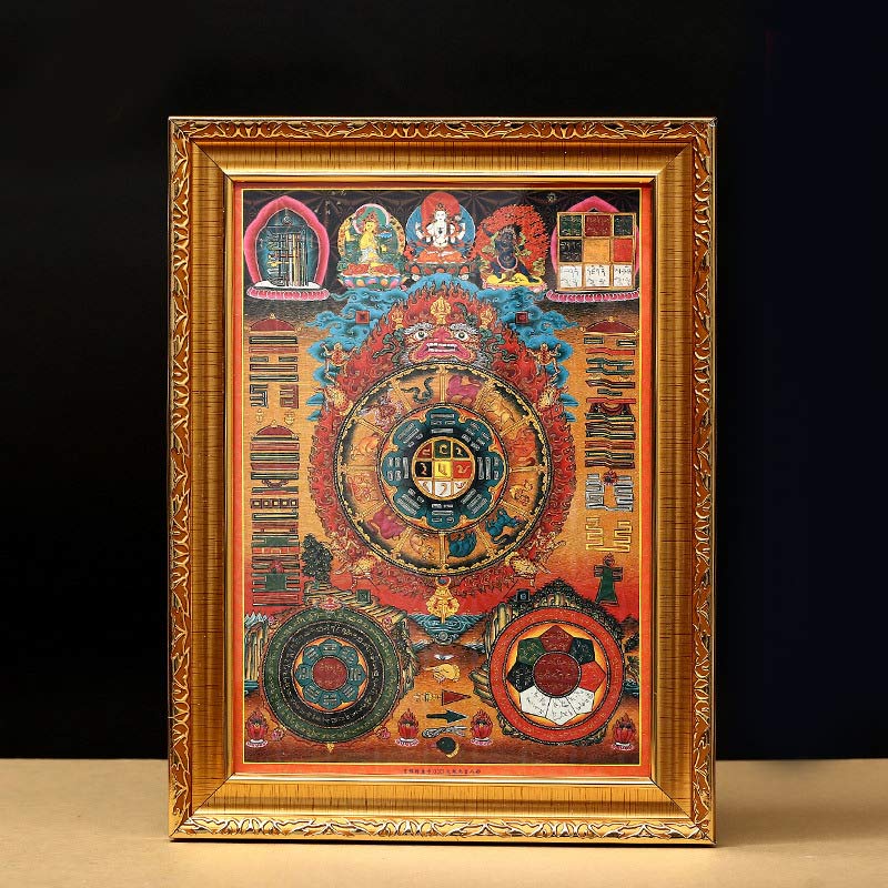 Tibetan Framed Thangka Painting Blessing Decoration