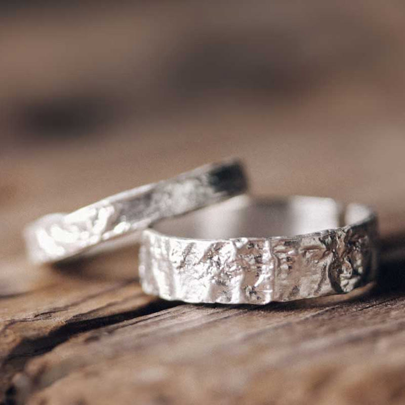 925 Sterling Silver Simple Design Blessing Couple Ring