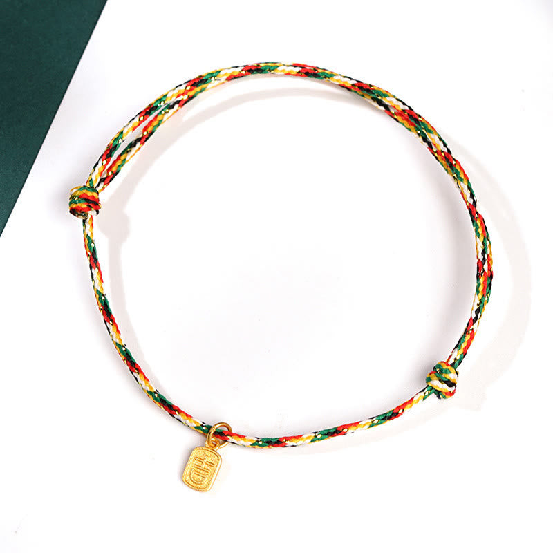 Auspicious Fu Character Peace And Joy Luck Handmade Multicolored Child Adult Bracelet