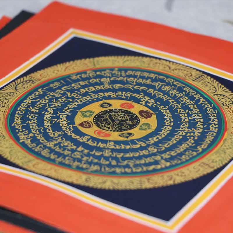 Tibetan Handmade Thangka Painting Spiritual Blessing Blind Box Random Color Pattern