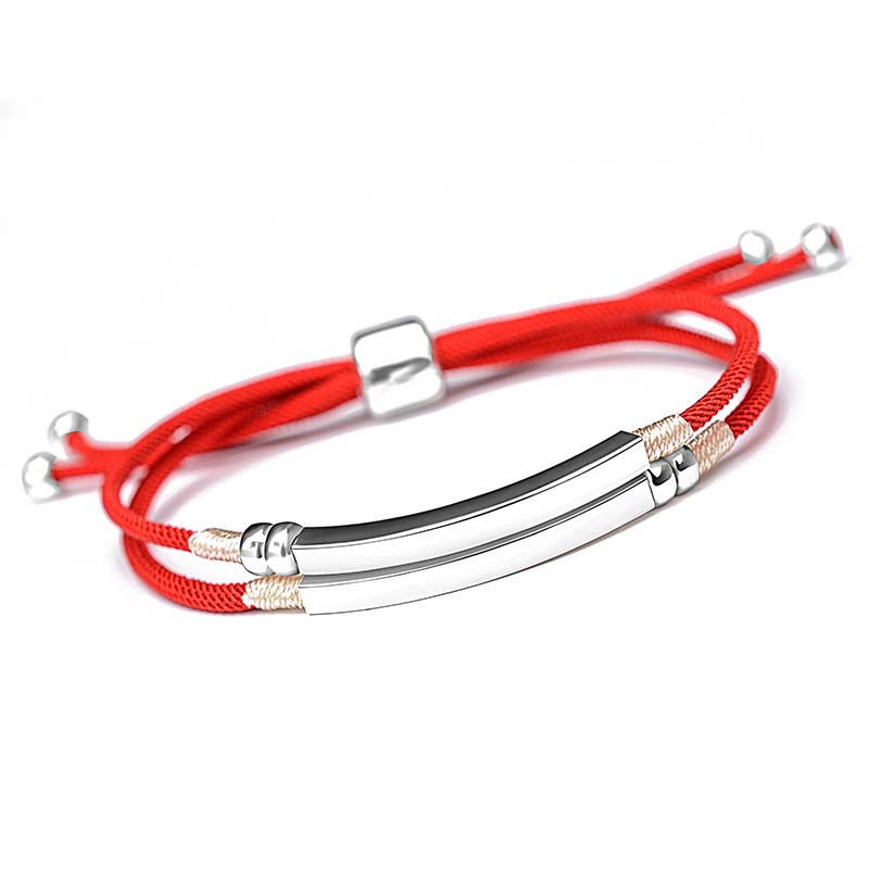 925 Sterling Silver Red String Layered Braid Bracelet
