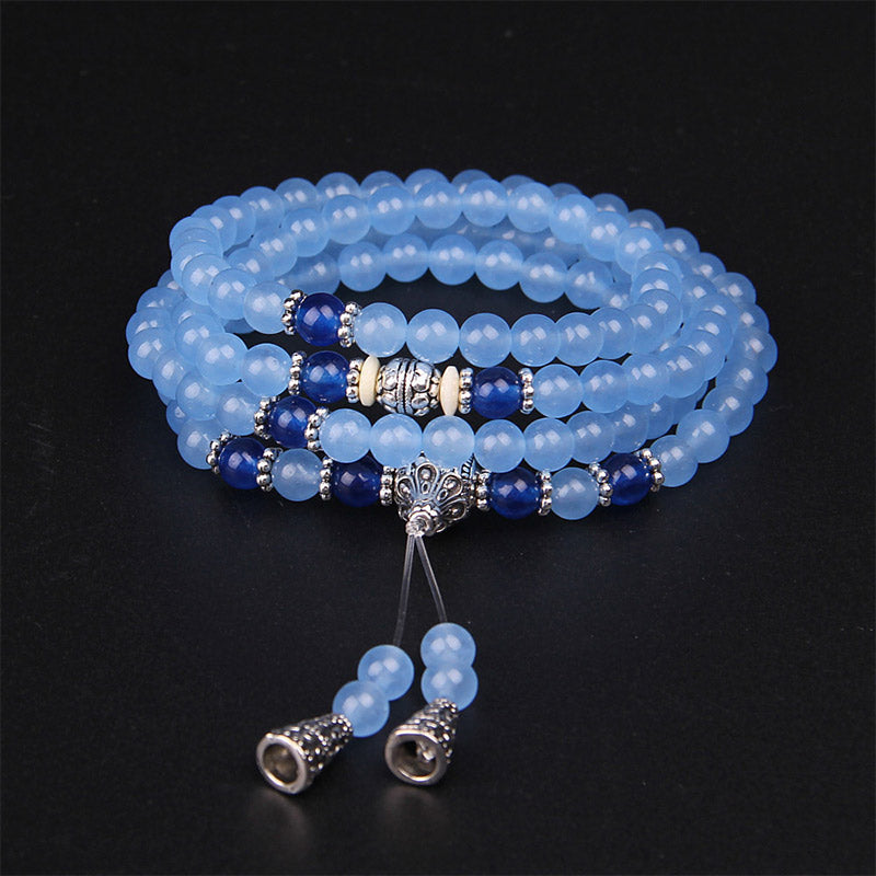 108 Beads Blue Crystal Healing Bracelet Mala