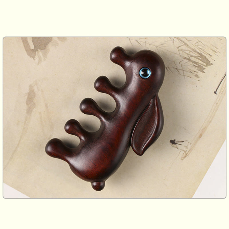 Small Leaf Red Sandalwood Green Sandalwood Lovely Bunny Relaxation Massage Comb