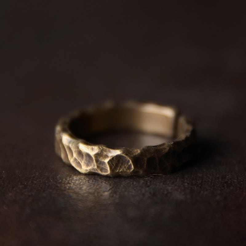Tibetan Bump Texture Design Copper Brass Luck Ring