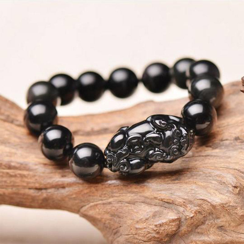 FengShui PiXiu Obsidian Wealth Bracelet