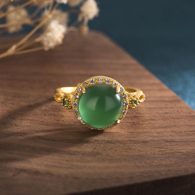 Green Jade Fortune Ring