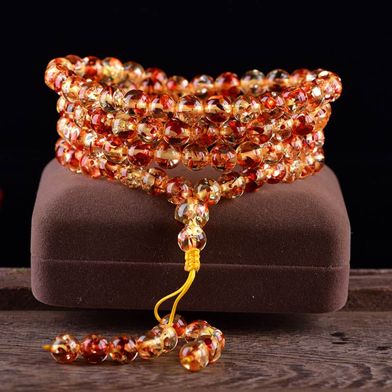 108 Beads Amber Mala Balance Bracelet