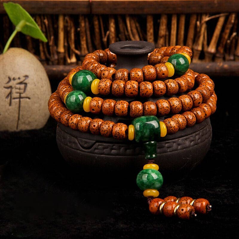 108 Beads Mala Bodhi Seed Jade Harmony Bracelet