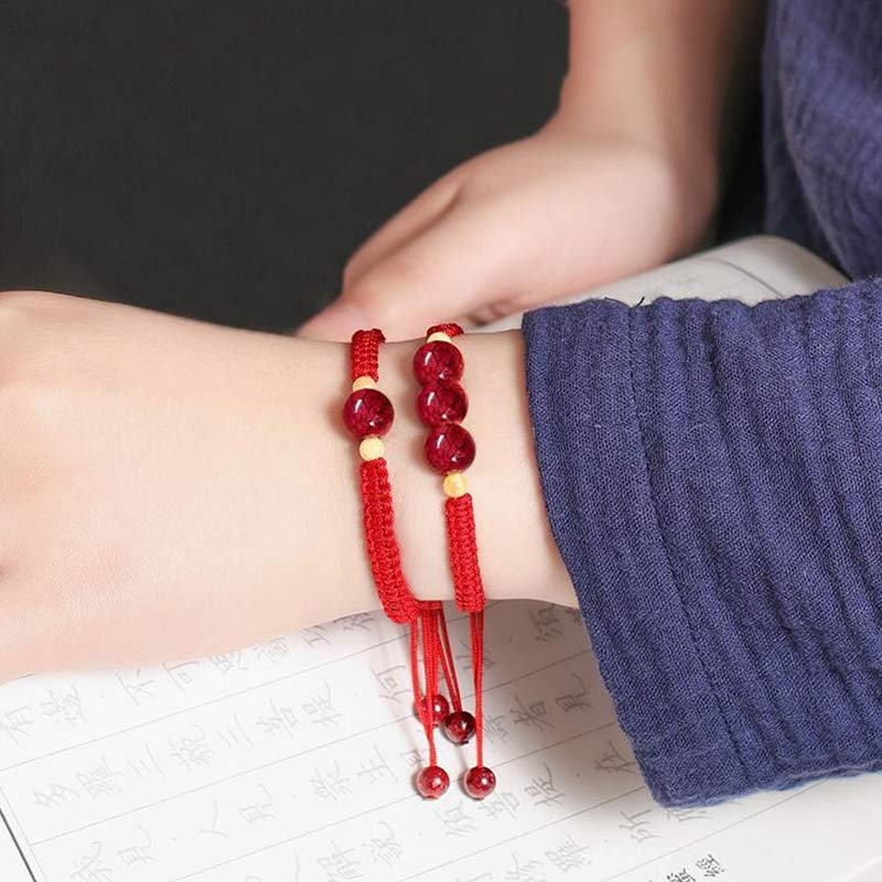 Cinnabar Blessing Red String Bracelet For Kids
